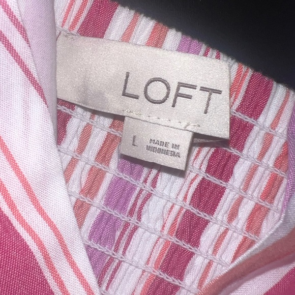 Loft Striped Crossover Halter Top Size Large EUC - Picture 9 of 13